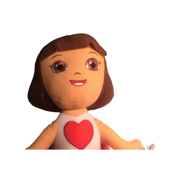 Dora The Explorer Plush Doll 13” Heart Dress/Shoes Nickelodeon Stuffed Toy 2013 - Picture 2 of 10